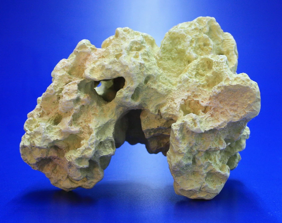 Lochstein Gr. M Mit Höhle - Ca. 16x14x19,5 Cm - Künstlicher Gelb-rötlicher Mondstein 3 Lochstein Gr. M Mit Höhle - Ca. 16x14x19,5 Cm - Künstlicher Gelb-rötlicher Mondstein